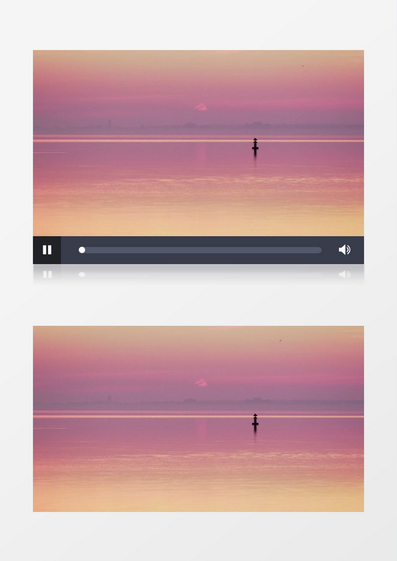 傍晚宁静的海岸线橙色天空自然景观实拍视频素材