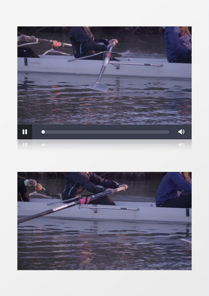 艇运动员划船慢动作实拍视频素材