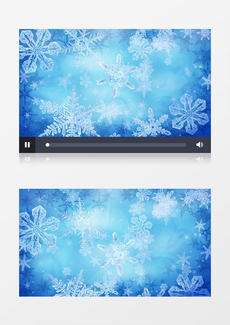 蓝色背景雪花下落背景视频素材