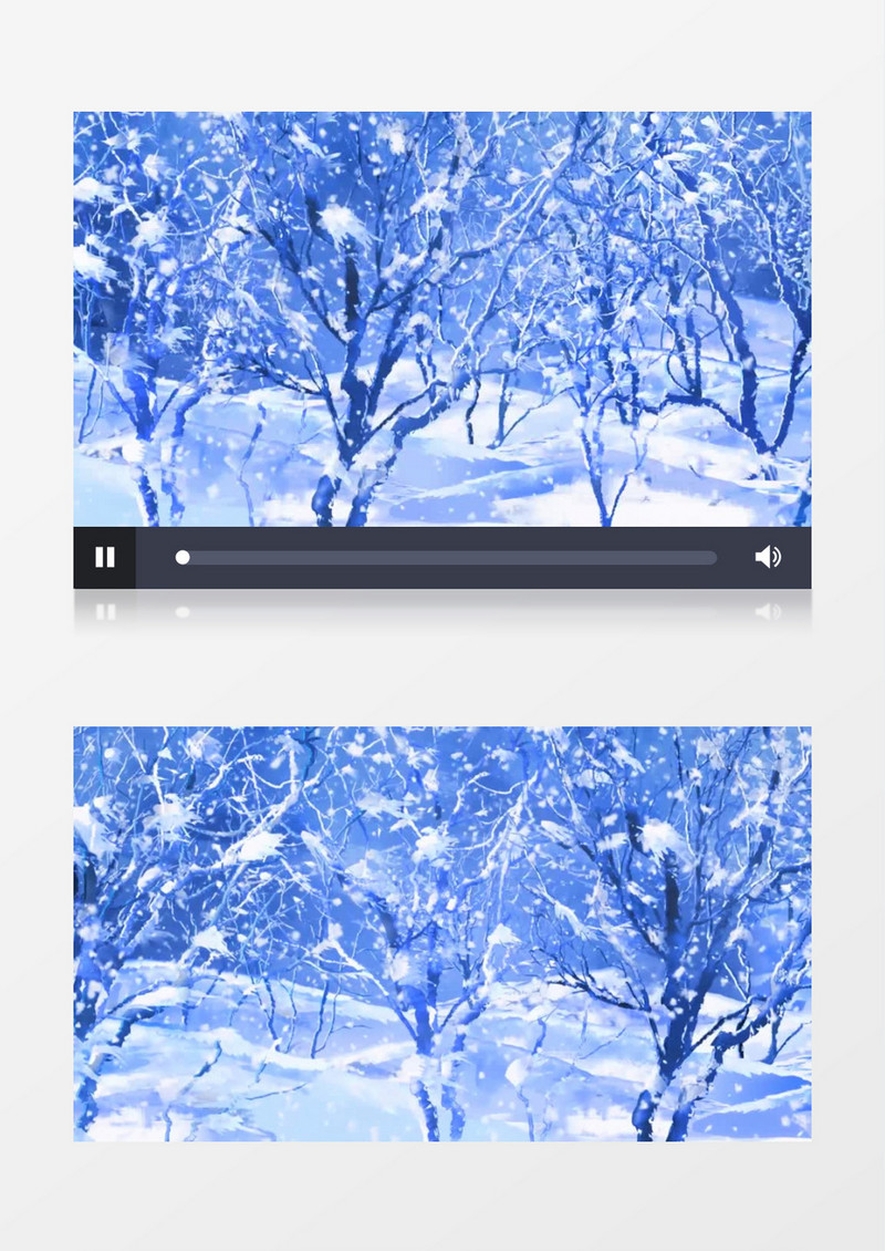 雪花漫天的树林背景视频