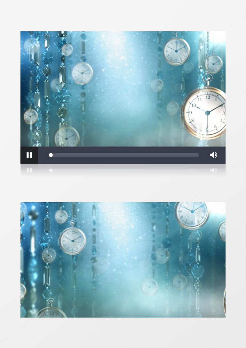 晶莹透明挂链的钟表背景视频素材