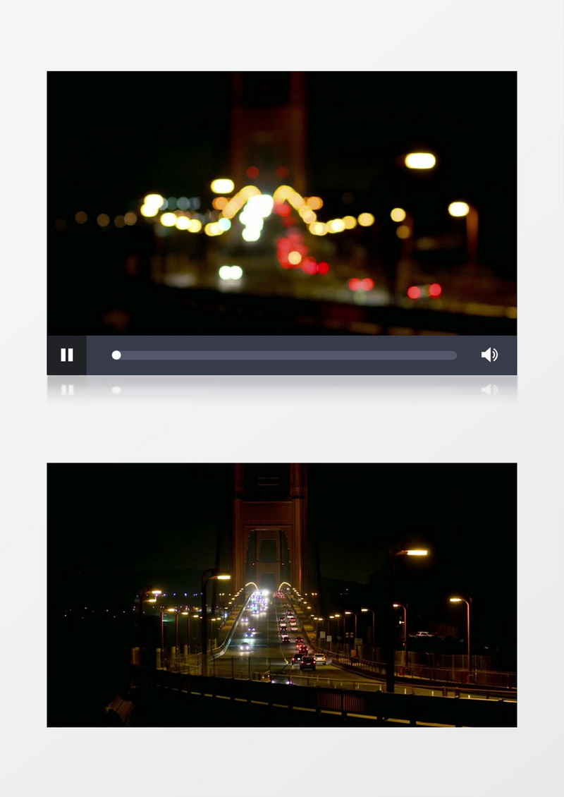 城市夜晚桥梁灯光实拍视频素材