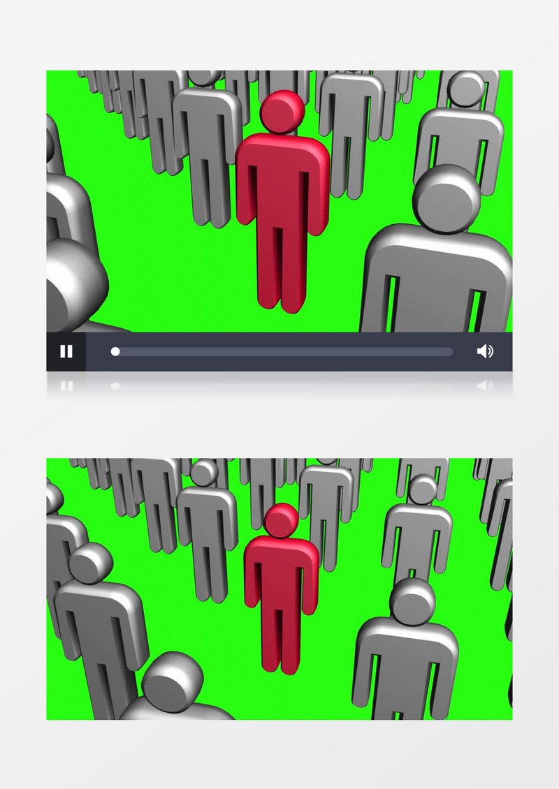 红色小人排队抽象动画视频素材