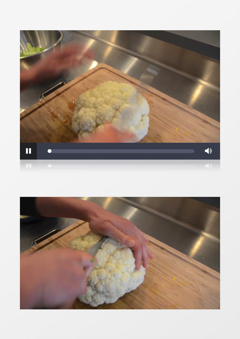 厨房切花菜实拍视频素材