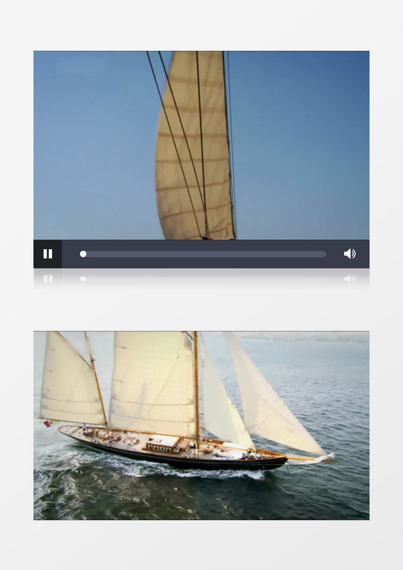 帆船在波涛滚滚的海面上航行背景视频
