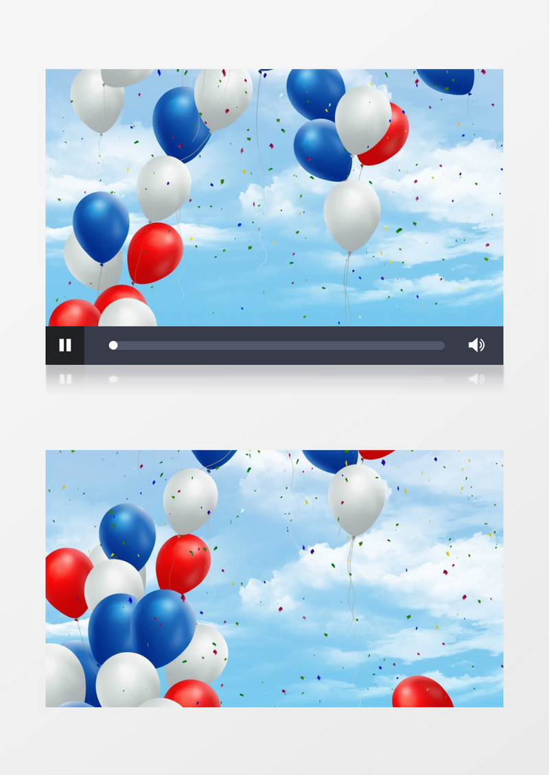蓝天白云气球放飞动画背景视频素材