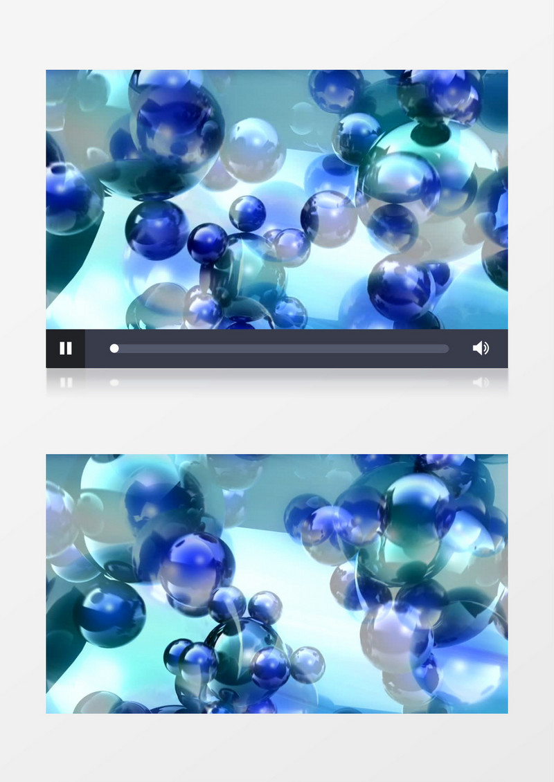 唯美的蓝色半透明泡泡视频素材