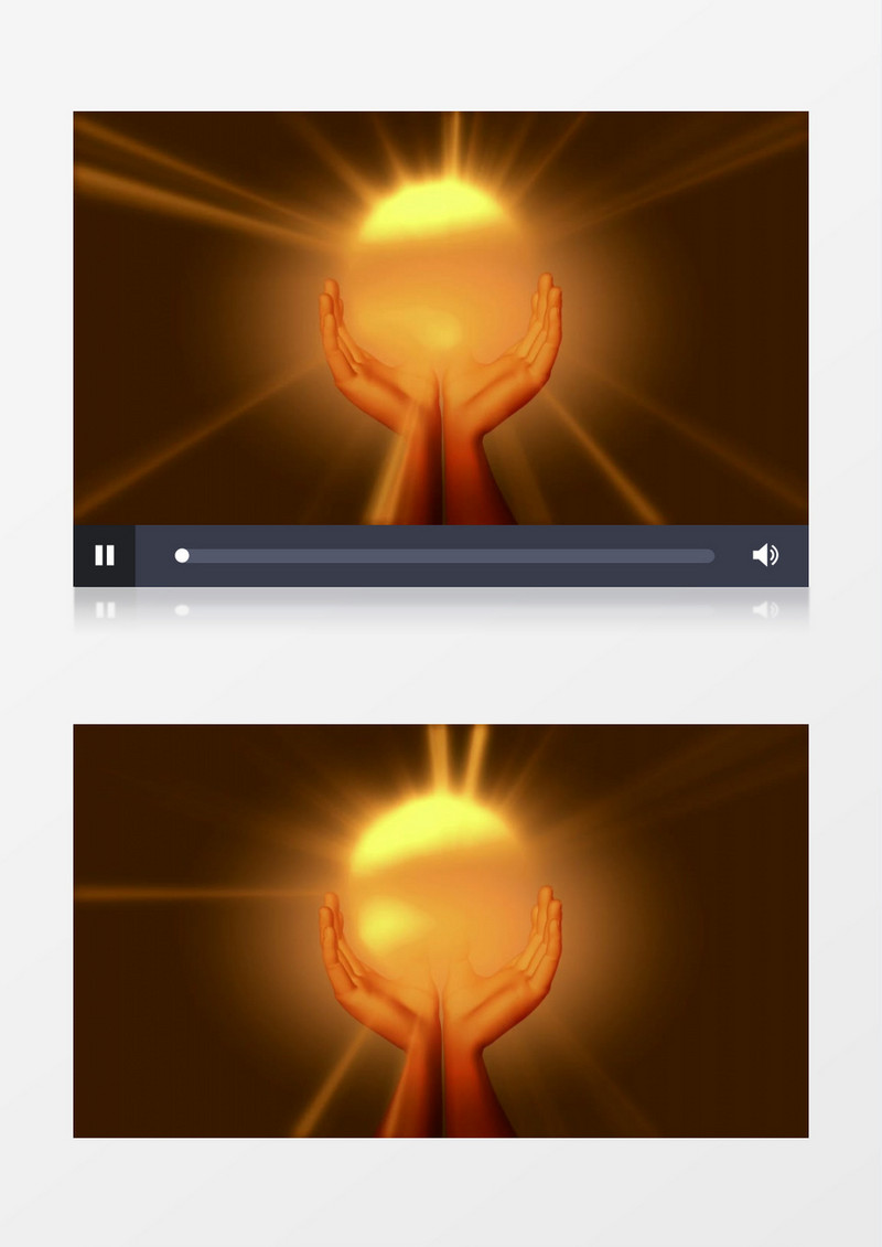 托起太阳的双手动画模型视频素材