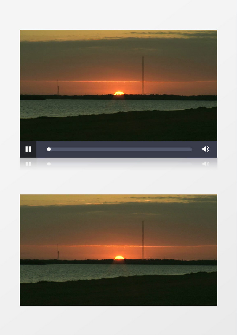 太阳升起日出湖面水波实拍视频素材