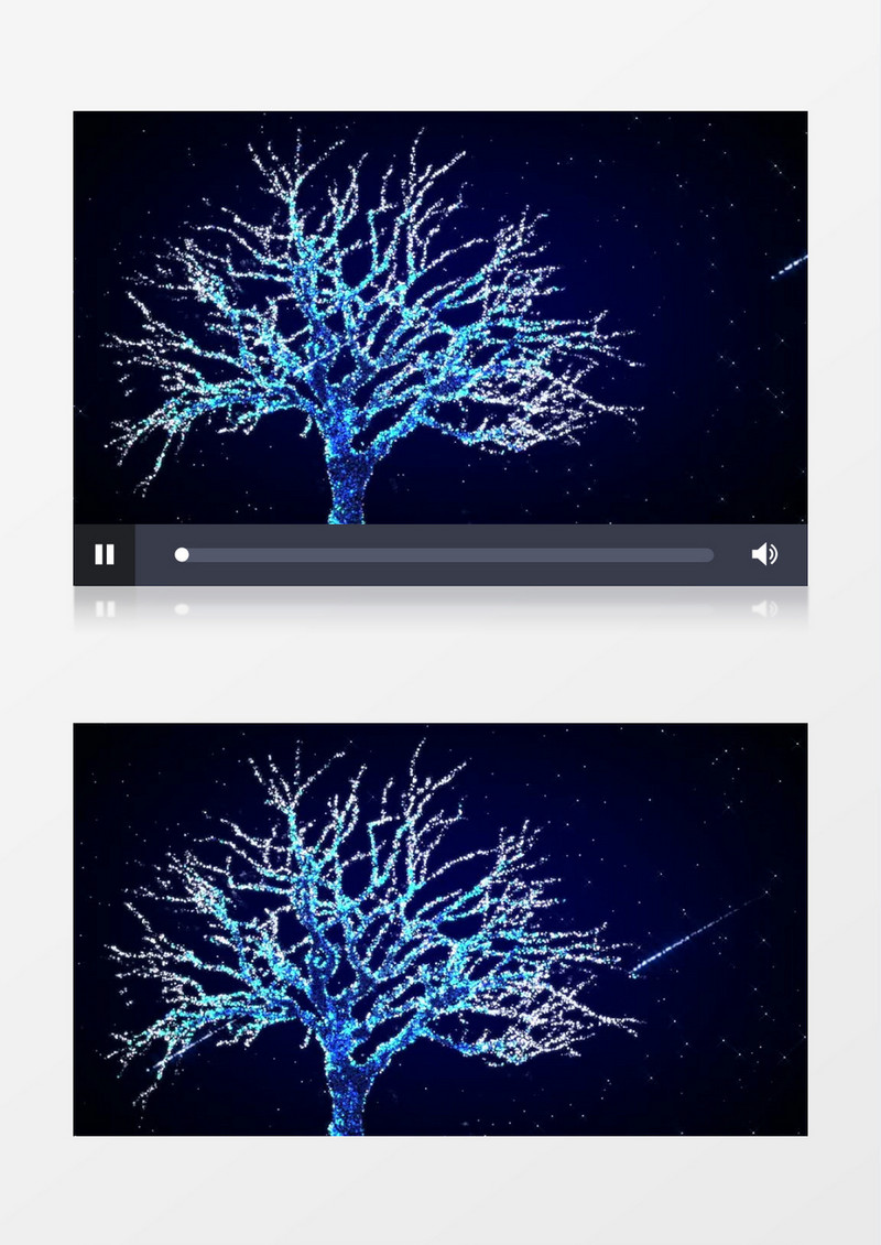 星空特效下的发光树视频素材
