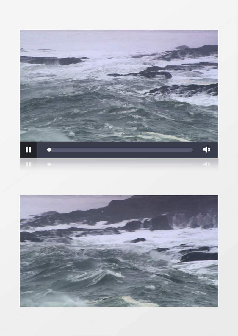 海浪拍打海岸石头实拍视频