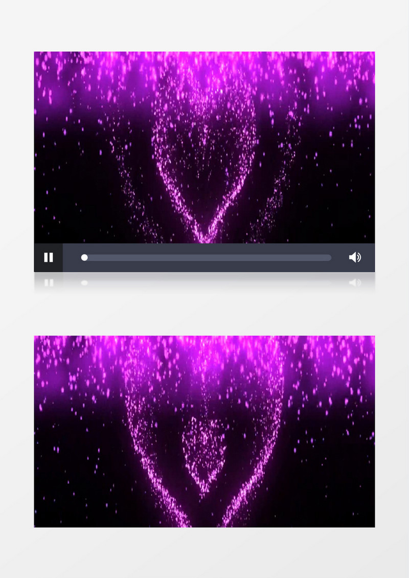 跳动的紫色流星心形背景视频素材