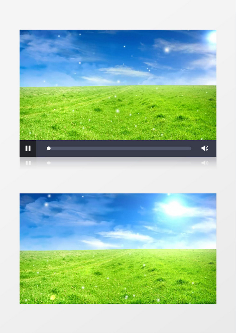 动画动态蓝天白云绿绿的草原背景视频素材