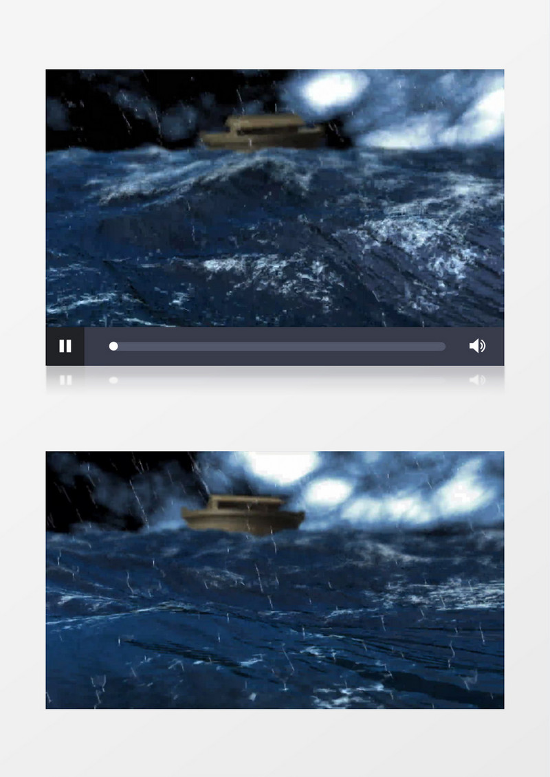 雨天雷电交加波涛汹涌的海面上行驶的船背景视频