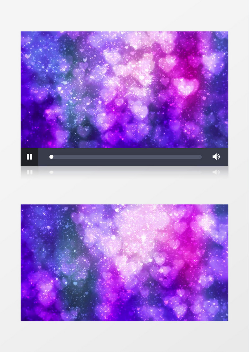 紫色闪光心形粒子背景视频素材
