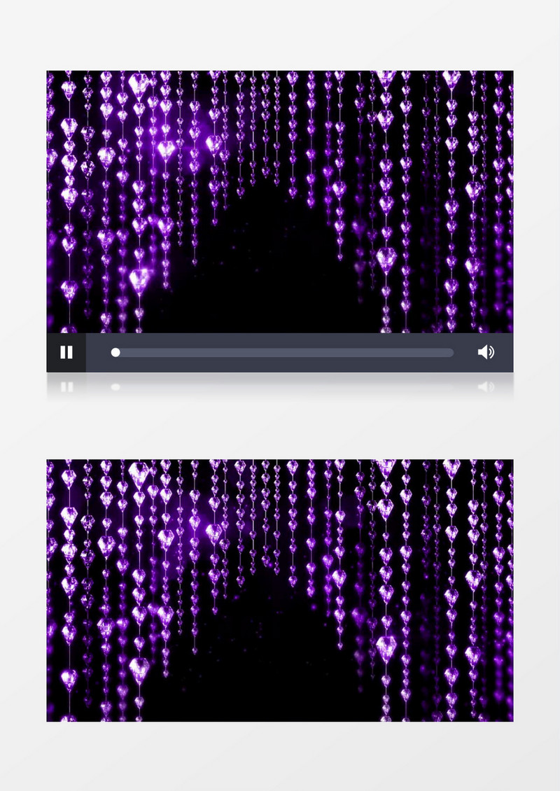 紫色心形珠帘背景视频素材