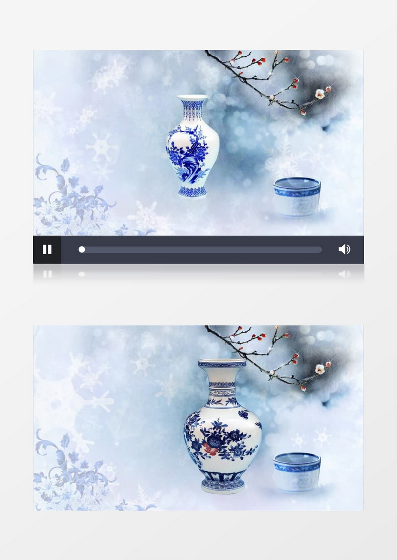 动画动态中国风青花瓷(有音乐)背景视频素材