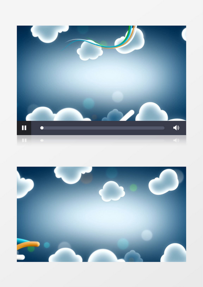 儿童卡通风格蓝天白云背景视频素材