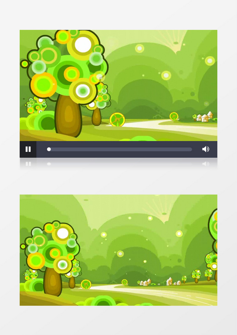 清新绿色卡通森林背景视频素材