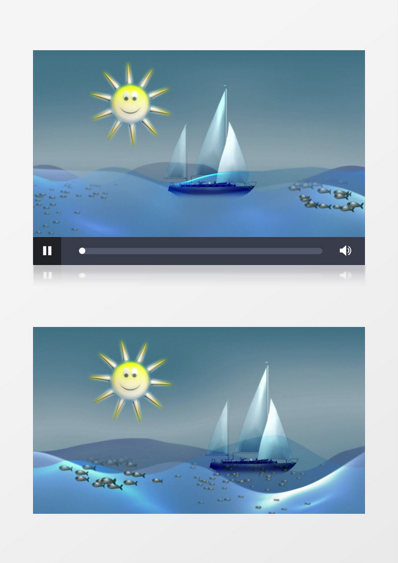 儿童卡通风格海洋帆船视频素材