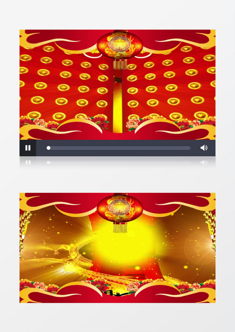 红色中国风寿辰庆典片头有音乐背景视频素材