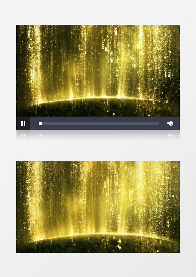 金色粒子瀑布视觉效果(有音乐)背景视频素材