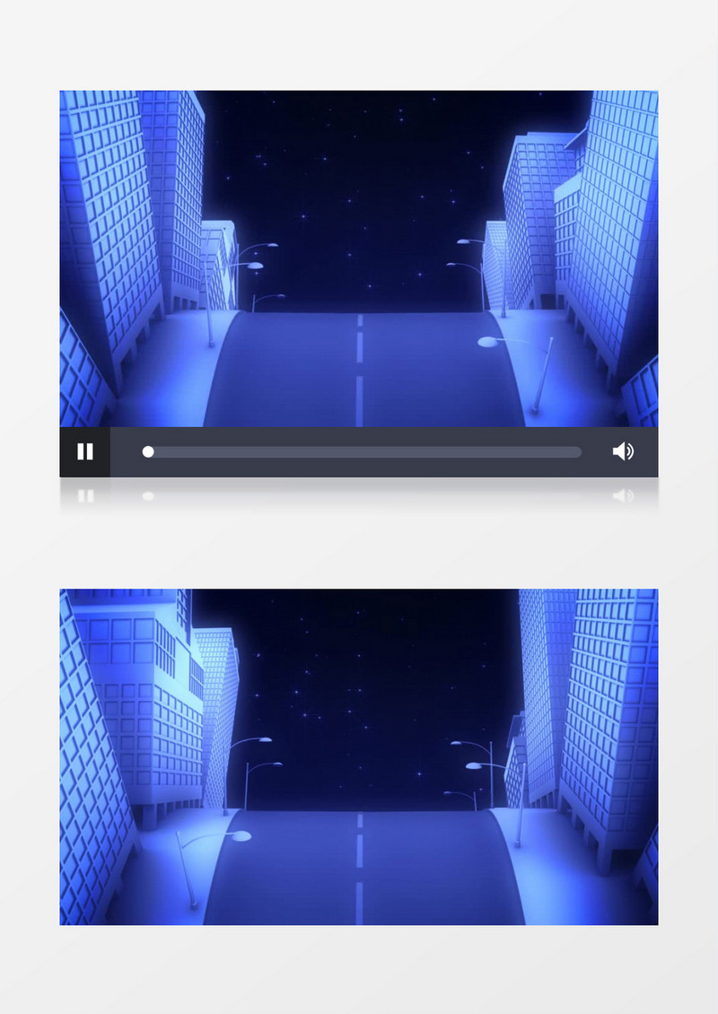 动画城市高楼大厦马路路灯mov视频素材