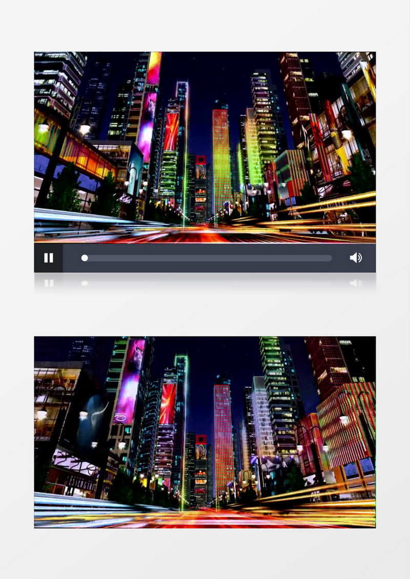 动态城市霓虹灯夜景高楼光线背景视频素材