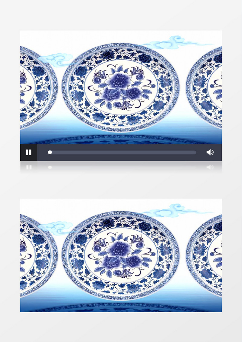 动画动态中国风古典水墨青花瓷循环背景视频素材