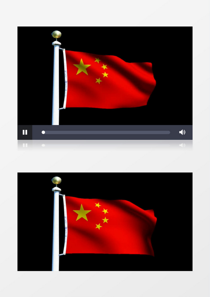 动画动态中国五星红旗迎风飘扬背景视频素材