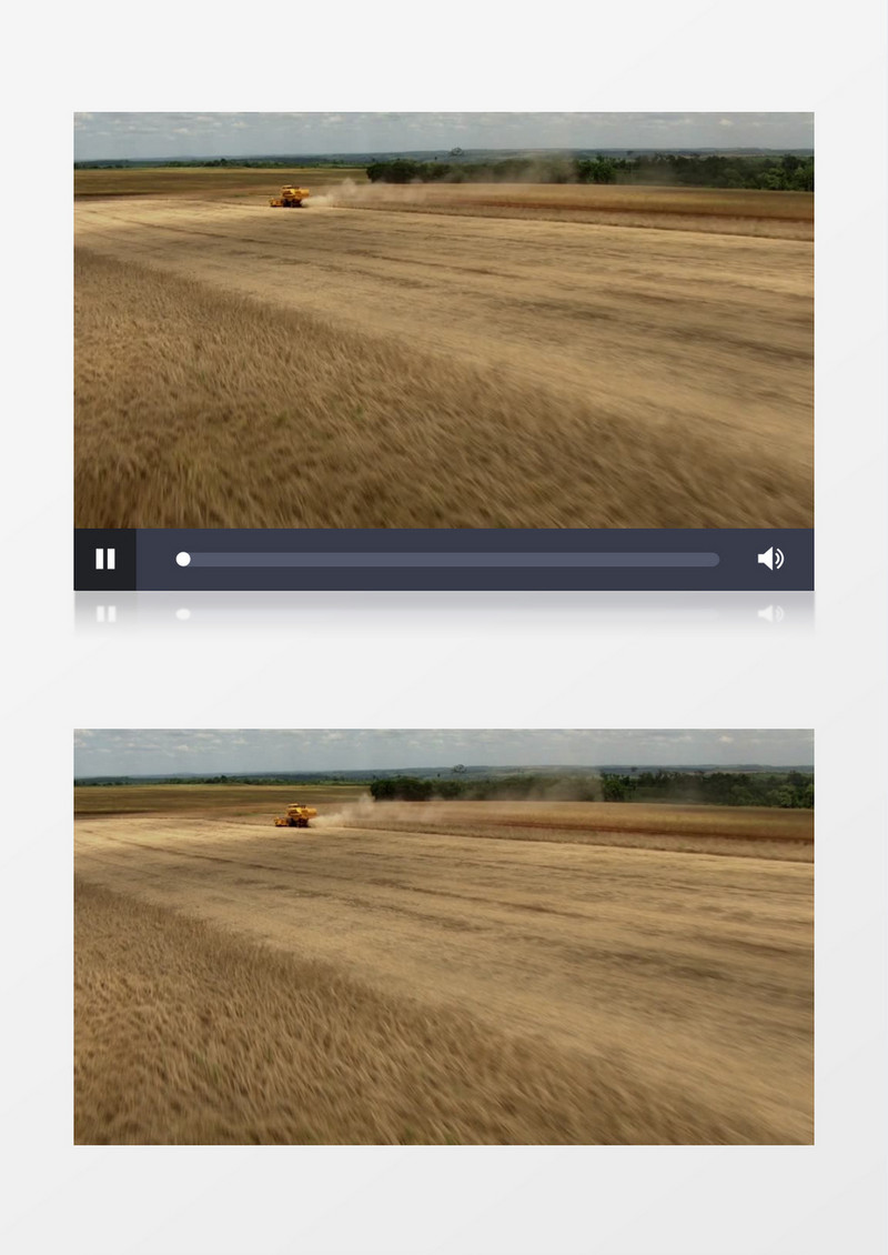 航拍现代农业机械收割视频素材