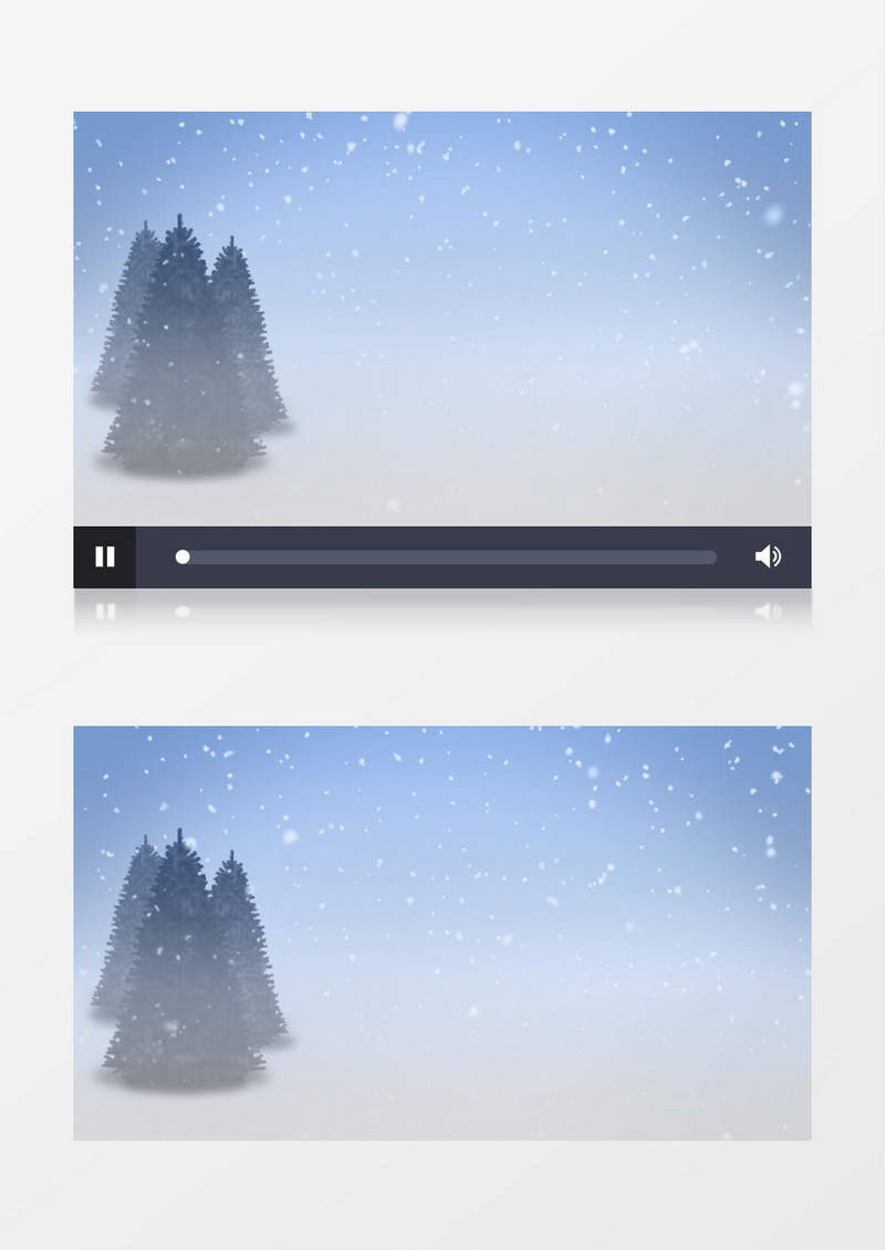 圣诞树纯白大雪纷飞背景视频素材