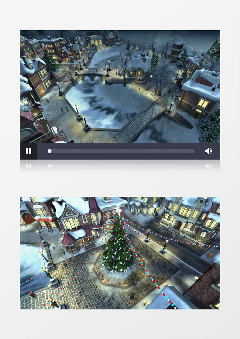 圣诞小城(有音乐)背景视频素材