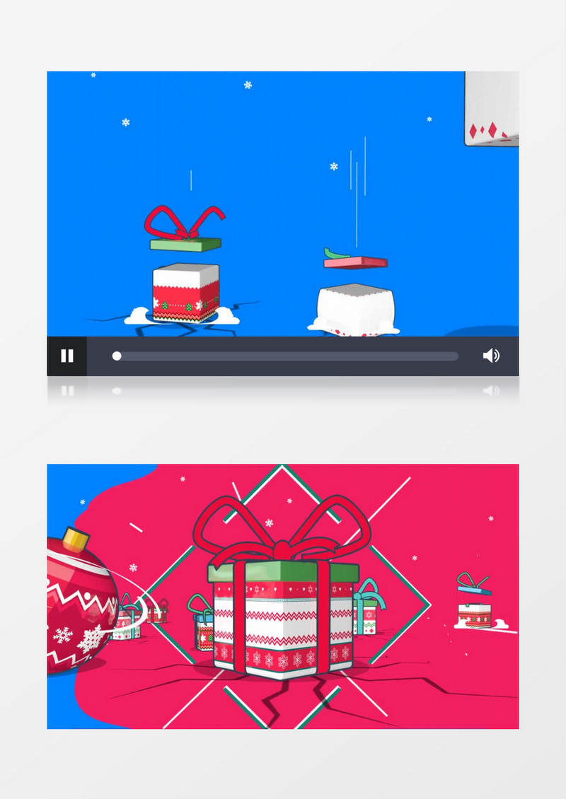 创意欢快节奏圣诞快乐礼物(有音乐)背景视频素材