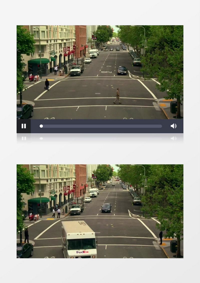 城市街道斑马线车辆穿行实拍视频素材