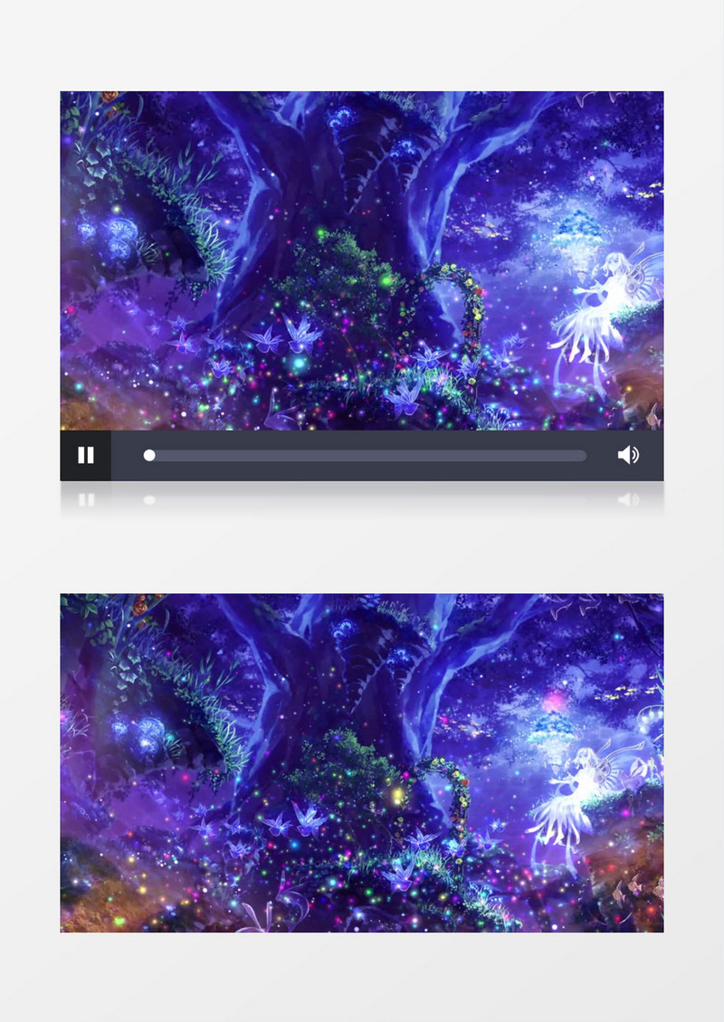 紫色唯美炫丽的光粒子森林背景视频素材