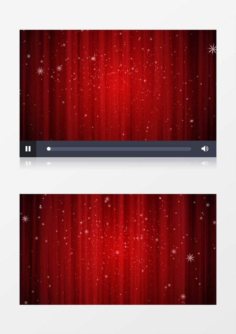 雪花飘落红色幕布圣诞素材背景视频素材