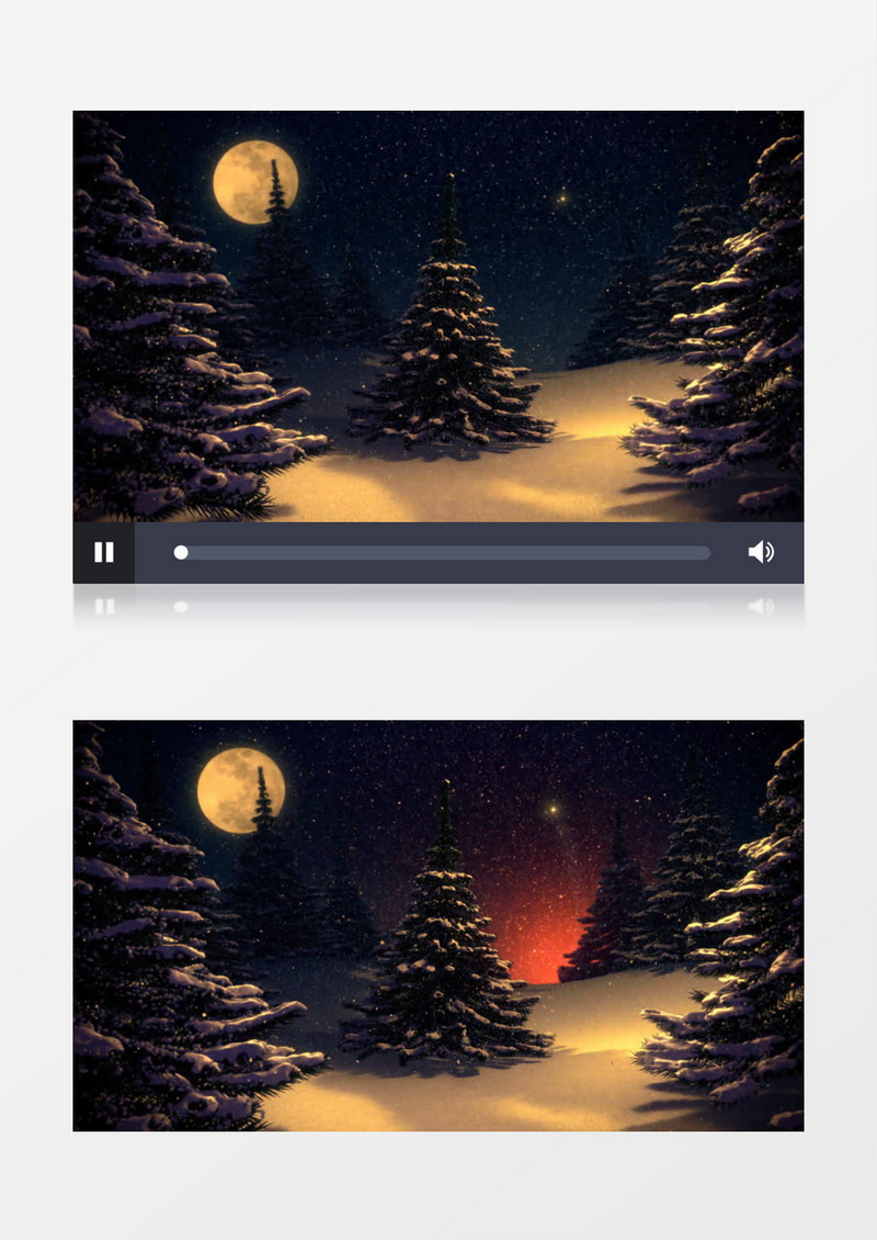 月亮唯美闪亮梦幻粒子圣诞树背景视频素材