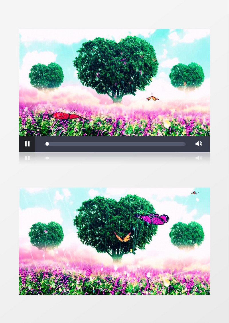 紫色唯美彩蝶飞舞(有音乐)森林背景视频素材