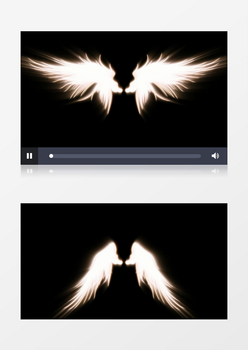 动画动态白色天使翅膀背景视频素材
