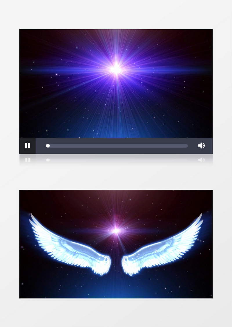 动画动态蔚蓝天使翅膀背景视频素材