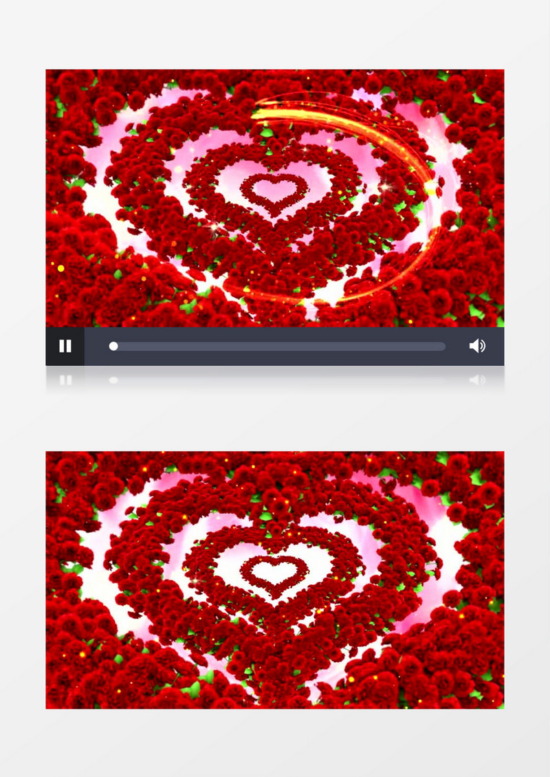 动画动态唯美爱心玫瑰花有音乐背景视频素材