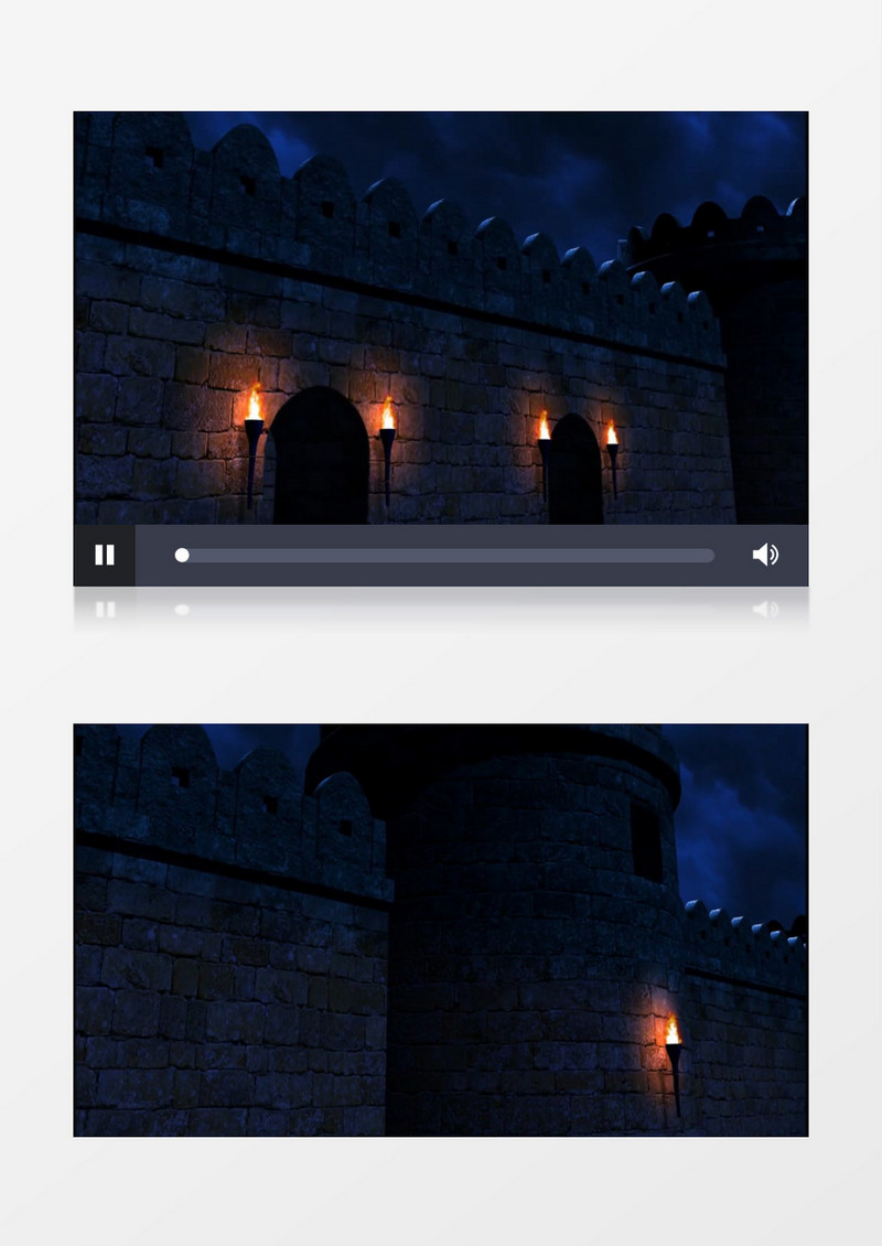 黑夜古城墙外背景视频素材