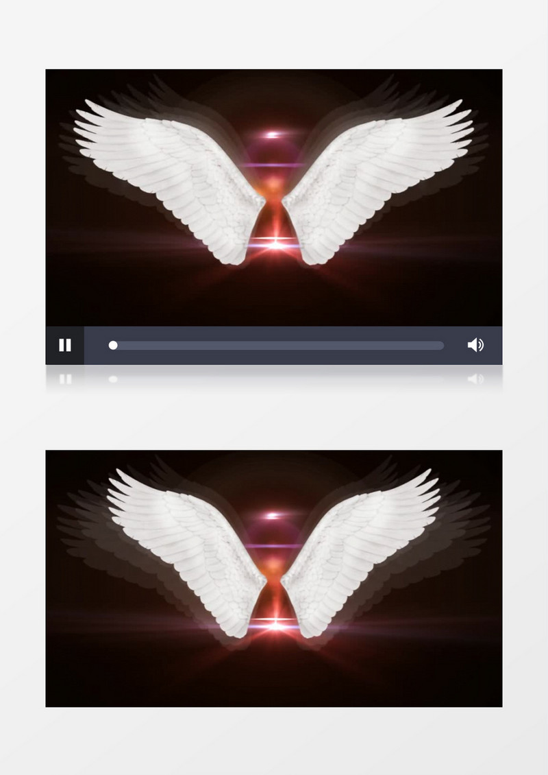 动画动态白色天使翅膀震动背景视频素材