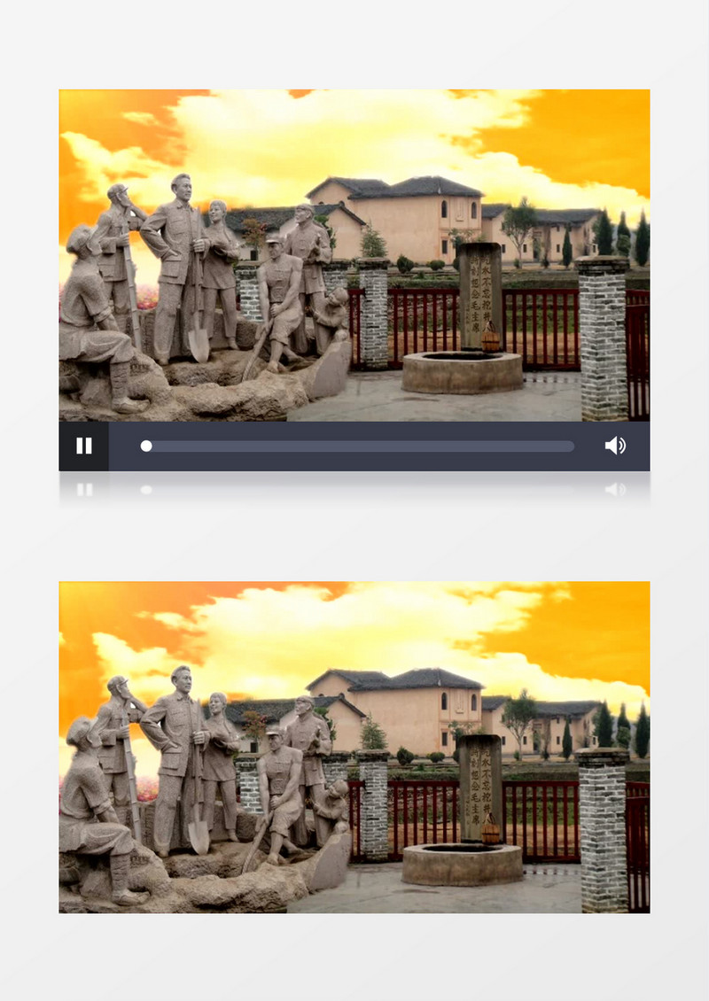 动画动态红军长征人物雕塑场景背景视频素材