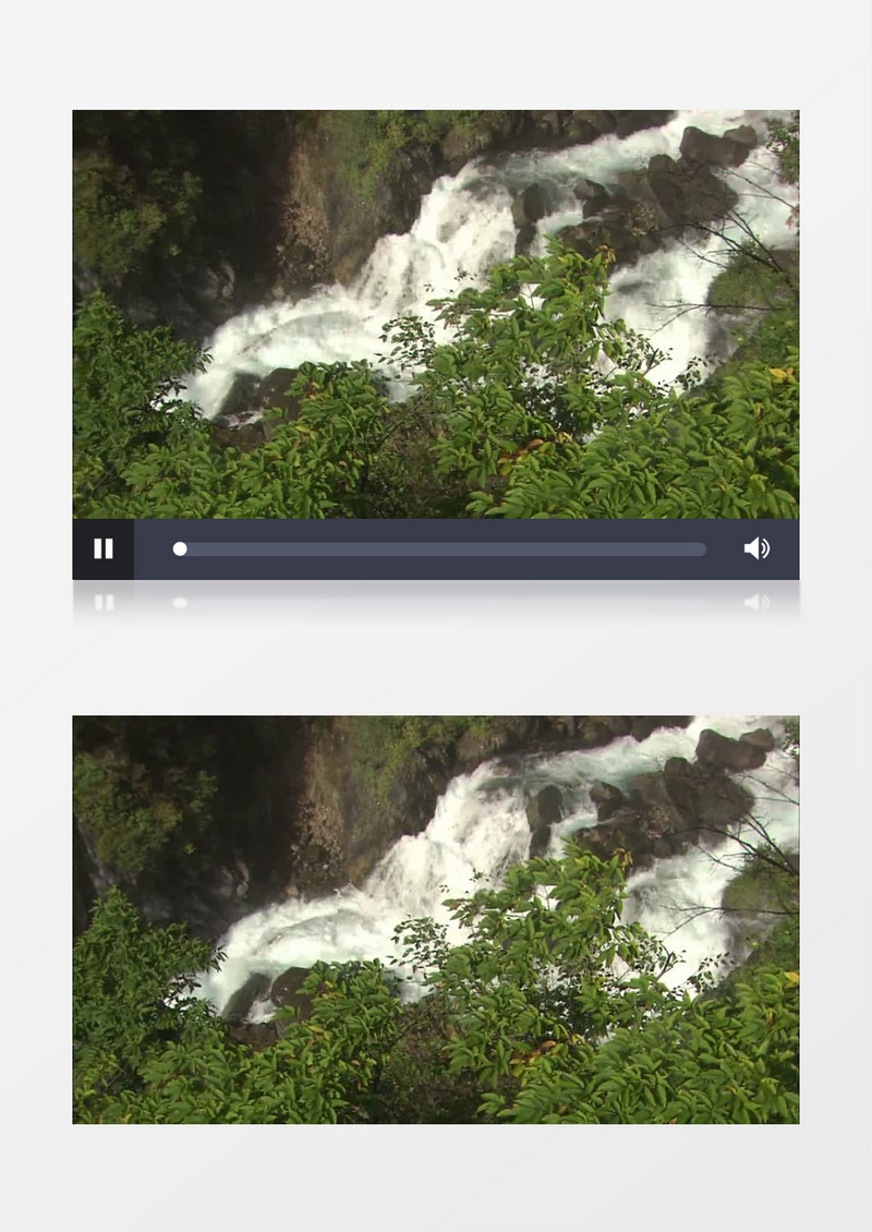 山间岩石流动瀑布高清实拍视频素材