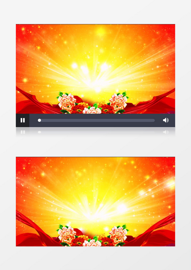 动画动态丝绸牡丹歌舞星光闪烁背景视频素材