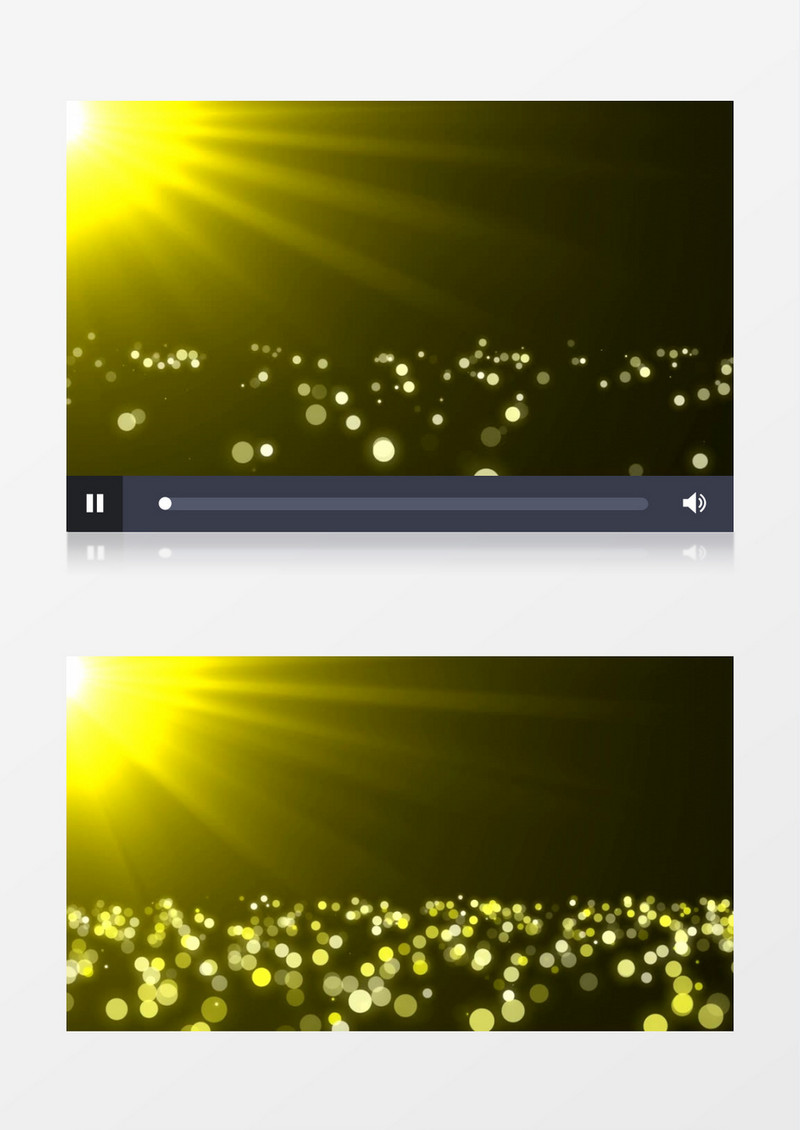 耀眼光芒下金色圆形粒子闪烁浮动背景视频素材