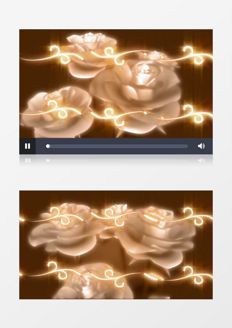 唯美的金色玫瑰在转动视频素材