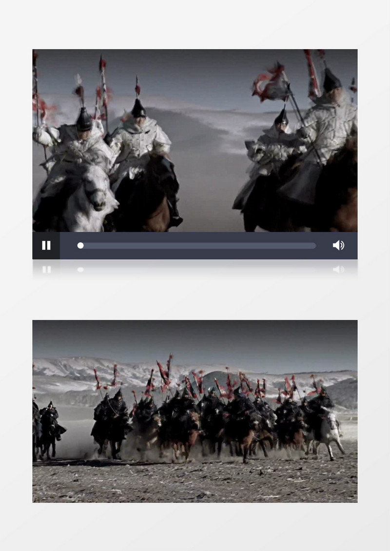 古代战场骑马征战战争背景视频素材